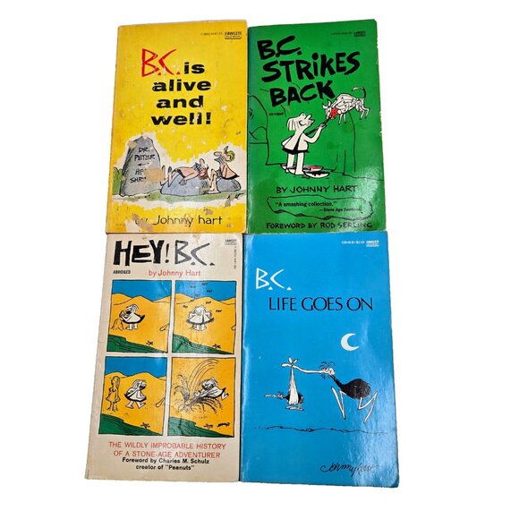B.C. Comic Strip By Johnny Hart Book Paperback Lot Of 4 Books Vintage Read - Picture 1 of 16
